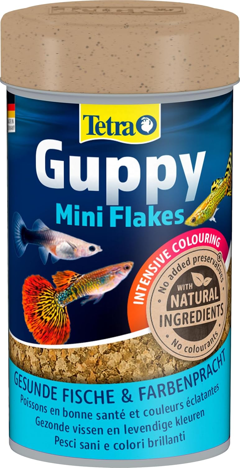 Tetra Guppy Mini Flakes Flockenfutter fuer Guppy Zierfische