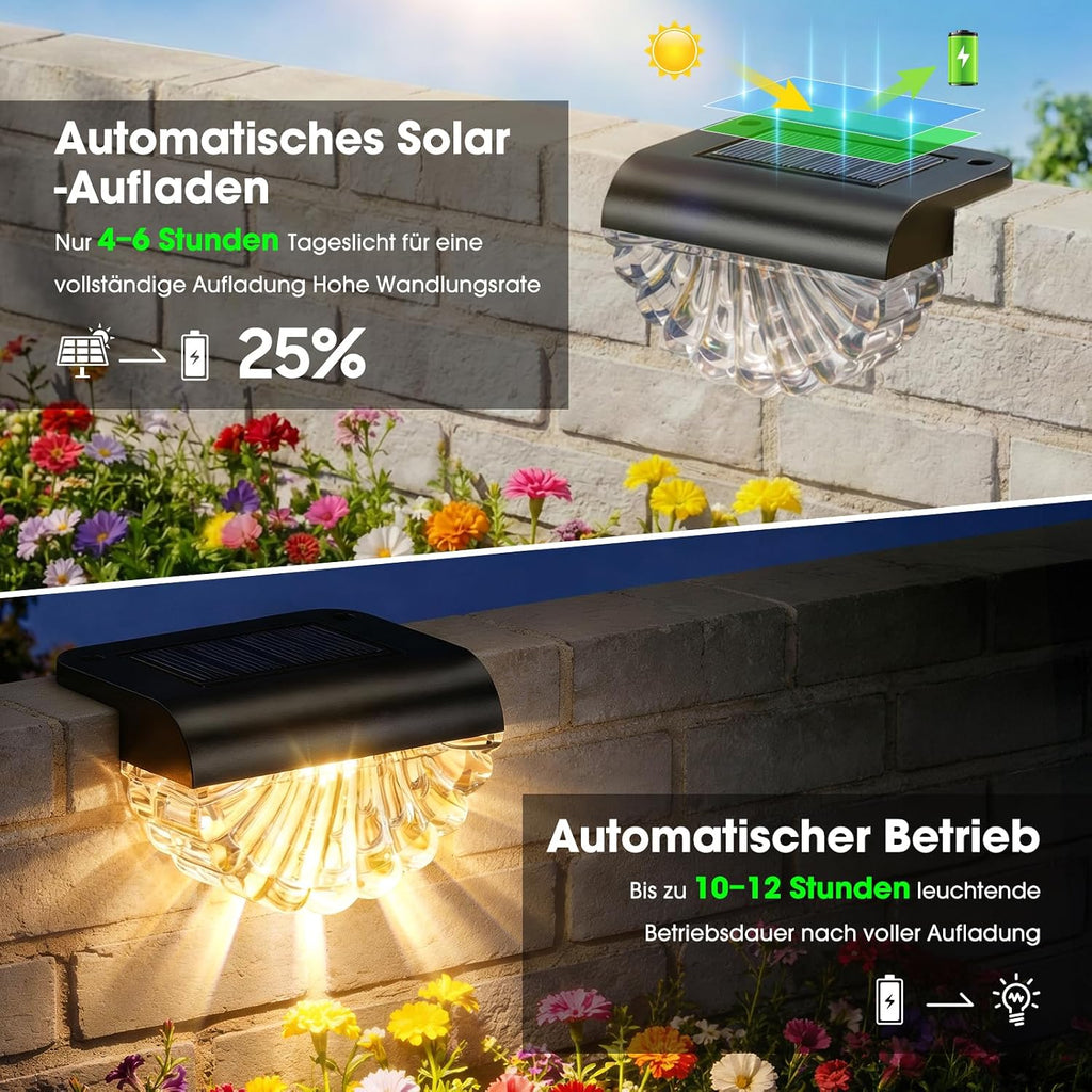GEARLITE Solarlampen 8er Set LED Warmweiss IP65 Wasserdicht Garten Licht