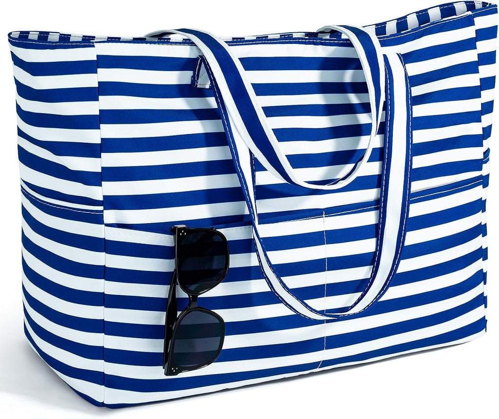 Strandtasche XXL mit Reissverschluss Shopper faltbar Grosse Badetasche Reise