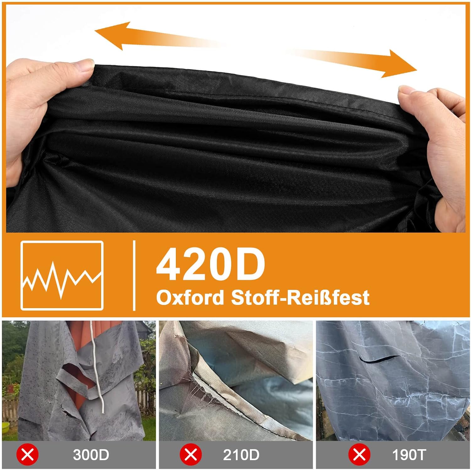 Tavaler Sonnenschirmhuelle 196x30/50 cm 420D Oxford wasser- und winddicht 27cm-57