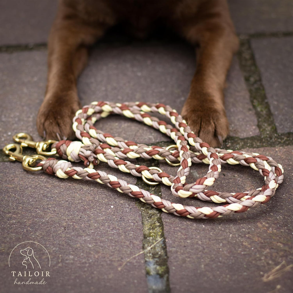 Geflochtene Hundeleine 2 m verstellbar Paracord Fuehrleine Trainingsleine