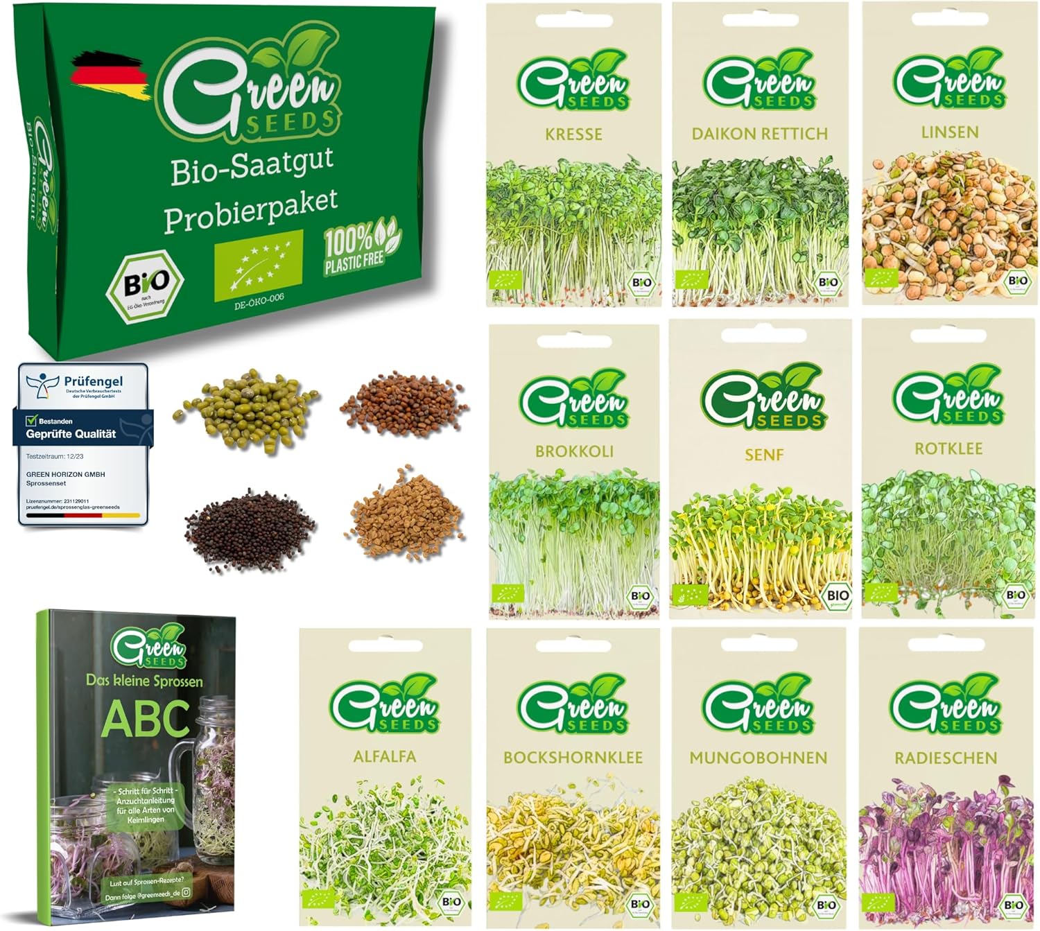 Bio Sprossensamen Set Microgreens Keimsamen Starterset Anzucht