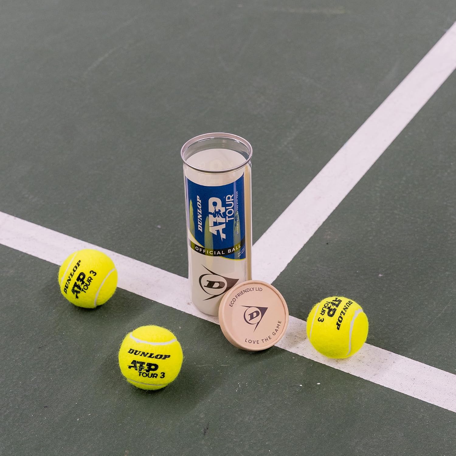 Dunlop ATP Tour Tennisbaelle 4er Dose fuer Sandplatz Hartplatz Rasen