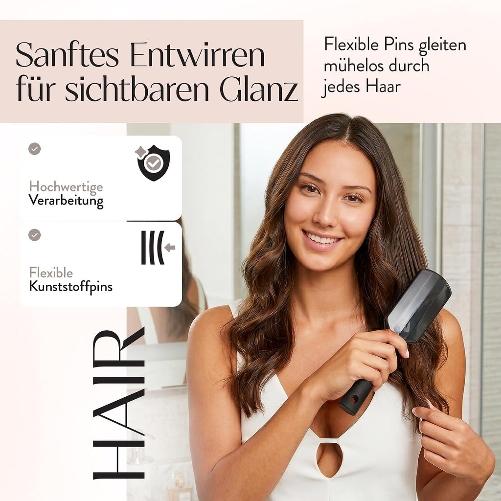 PARSA Beauty Haarbuerste lang schmal schwarz ohne Ziepen