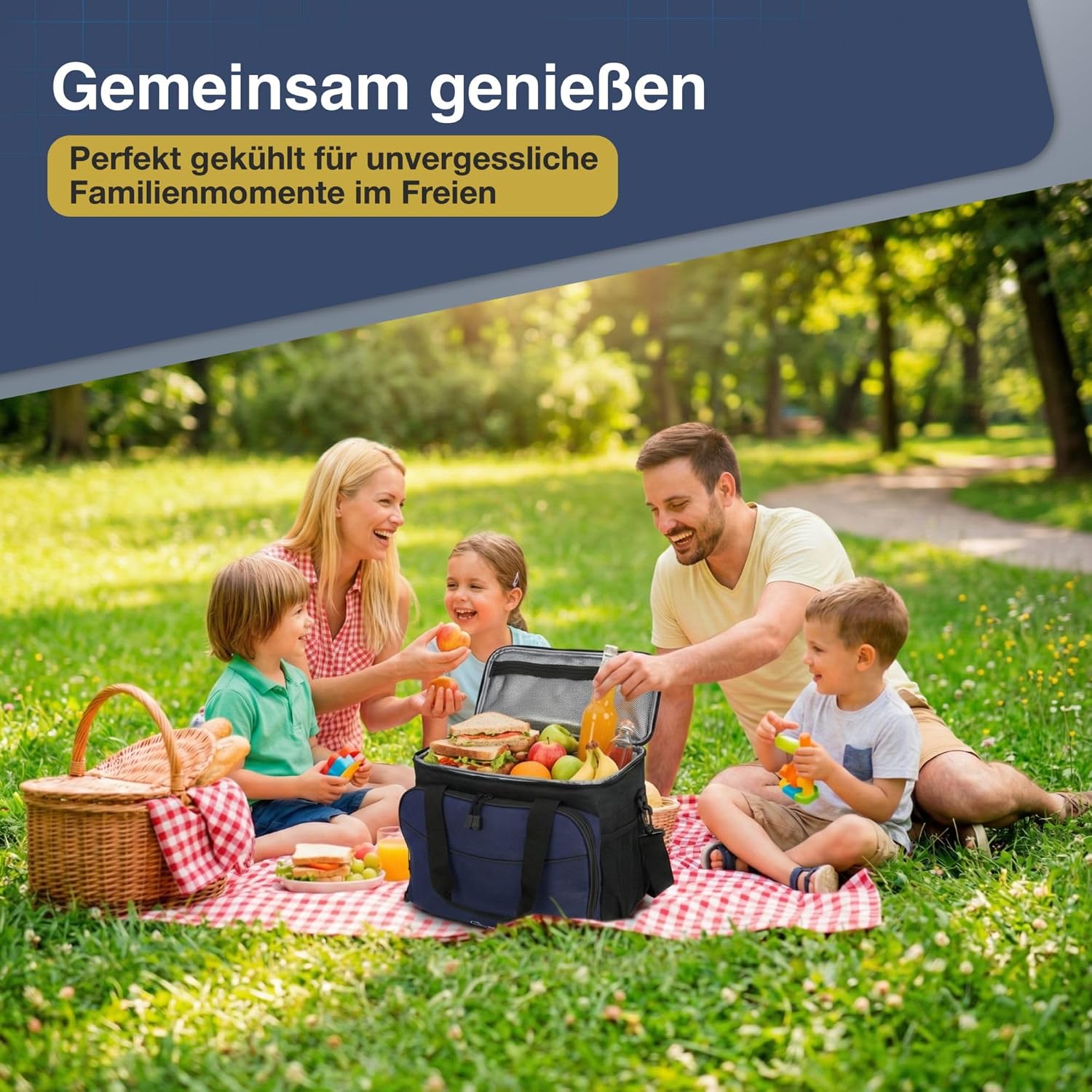 cartrend Kuehltasche mit 12V KFZ-Anschluss 1,5 m Schultergurt Taschen