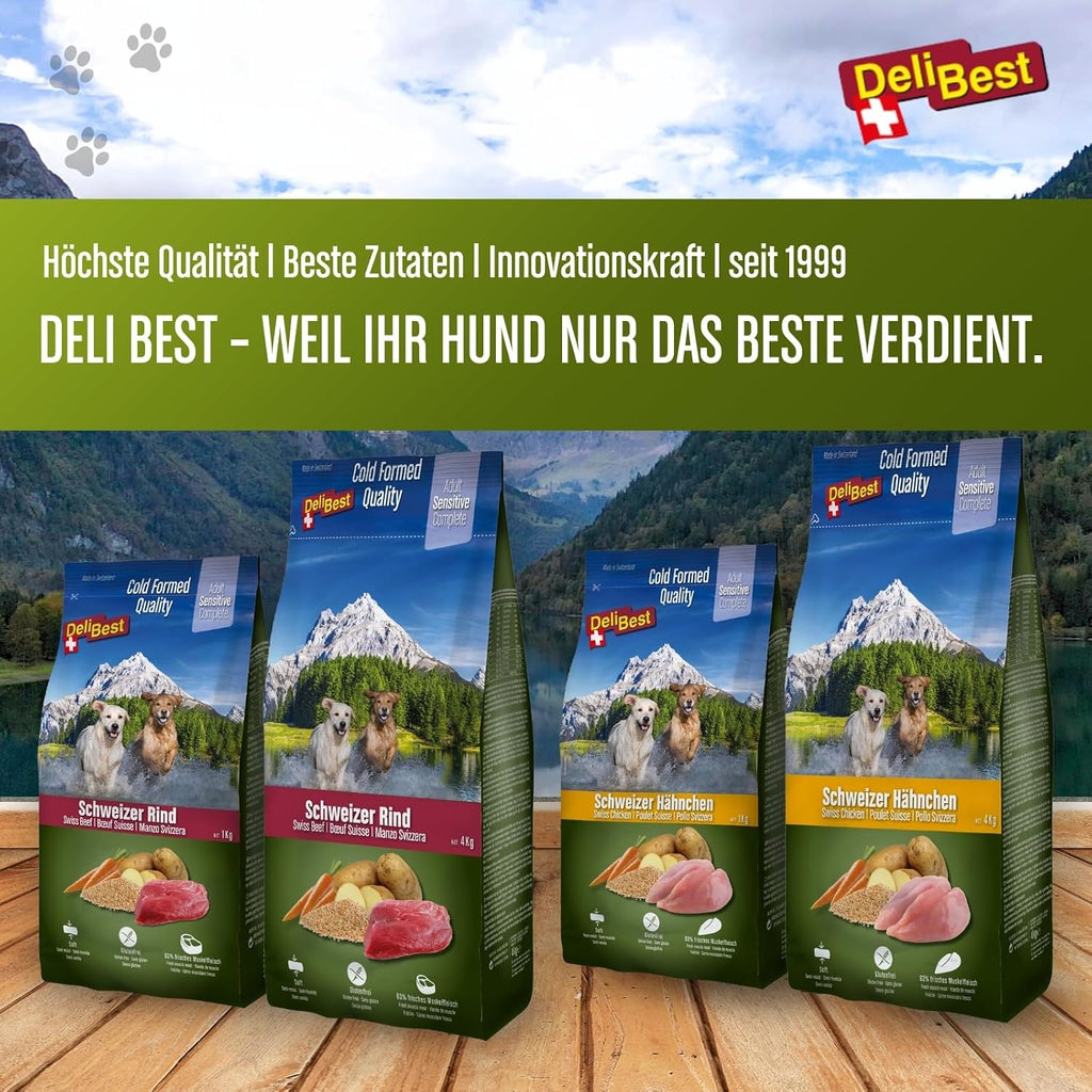 DeliBest Adult Sensitive Hundefutter Schweizer Rind getreidefrei verschiedene Sorten