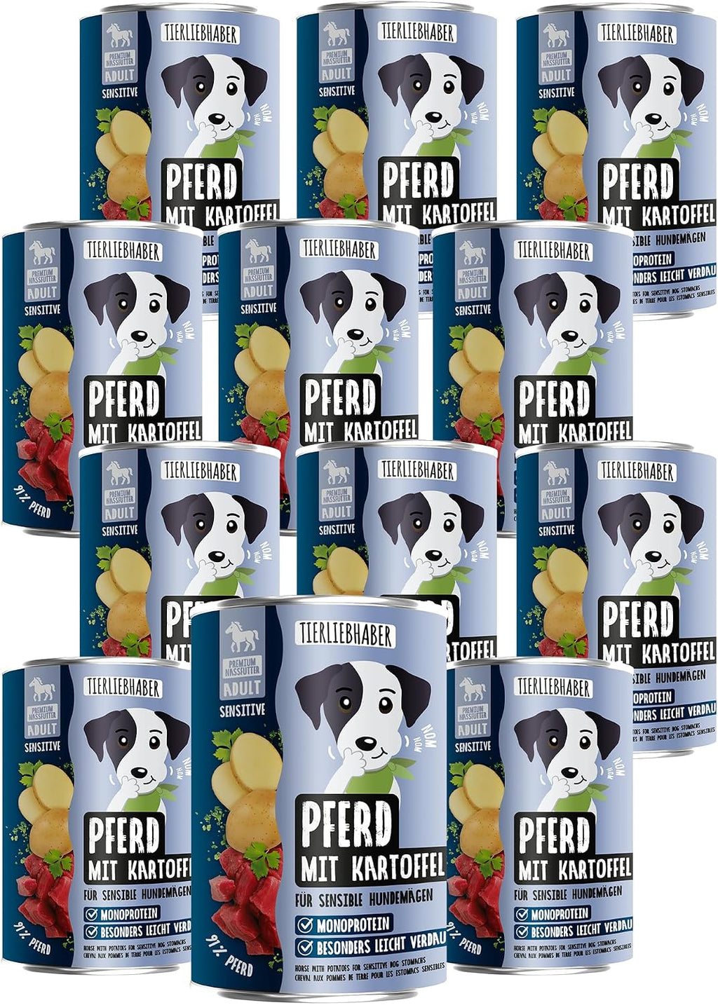 TIERLIEBHABER Hundefutter Nass Pferd mit Kartoffeln 94% Fleischanteil