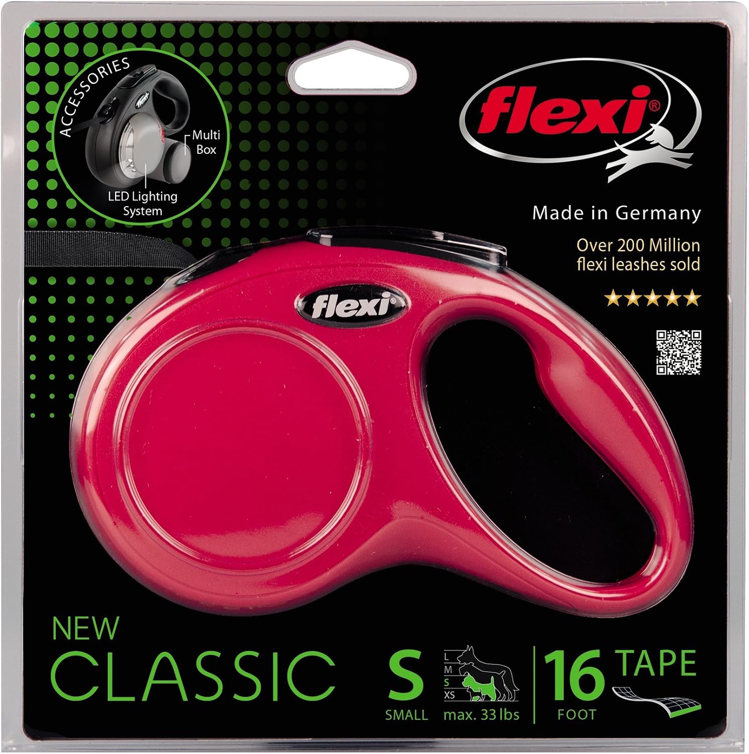 Flexi Giant Neon Bandleine 10,5cm-10m fuer Hunde bis schwarz