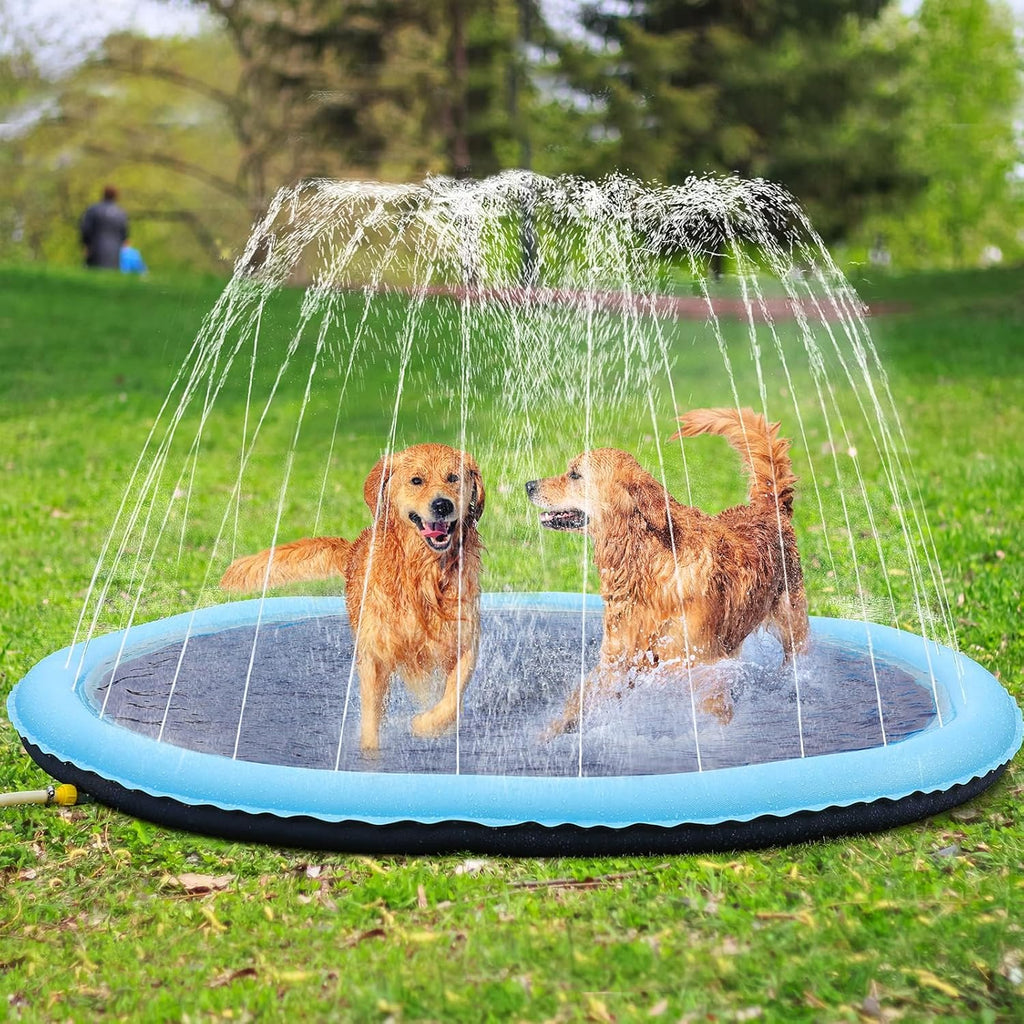 Kinder Wassersprinkler 200 cm mit Antirutschfunktion Hund-Motiv Blau