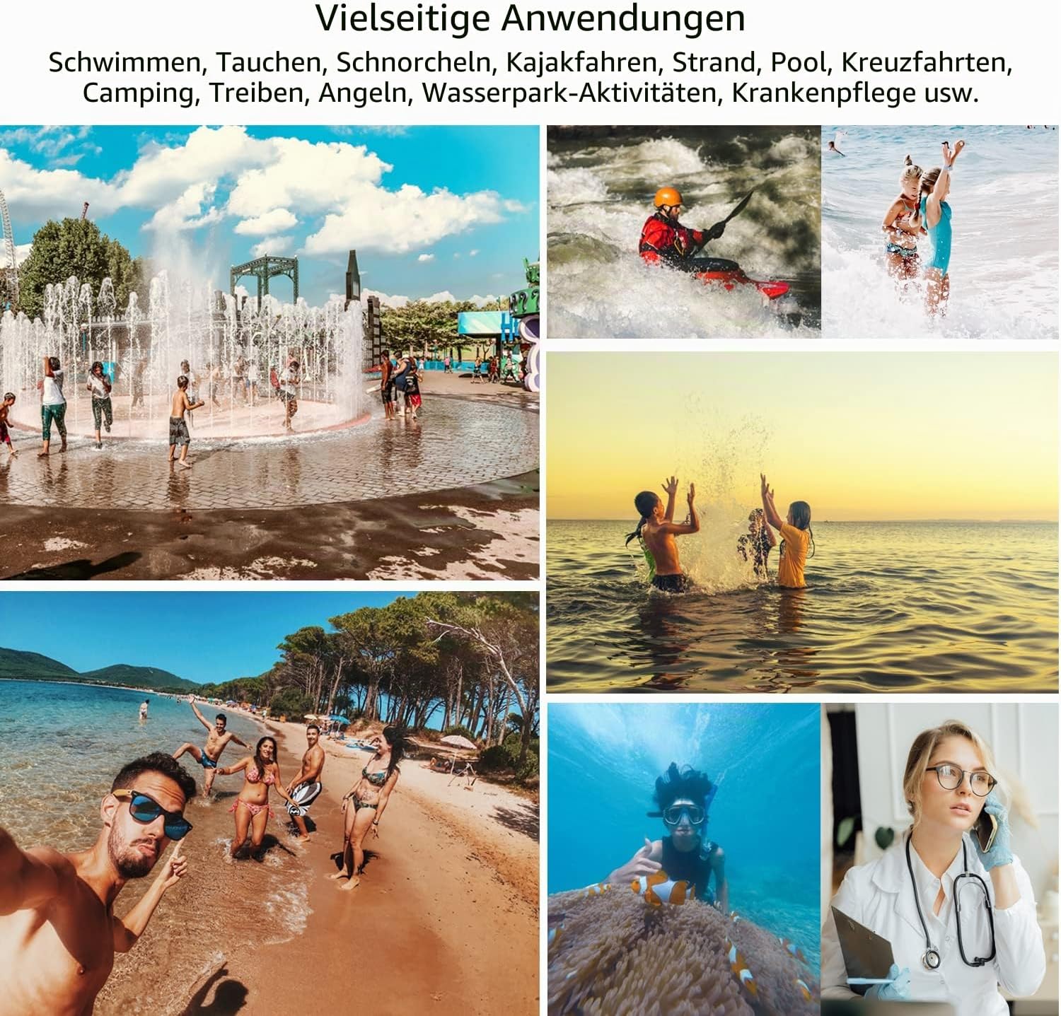 Universelle wasserdichte Handyhuelle bis 7,0" mit Lanyard, staub- und tauchsicher