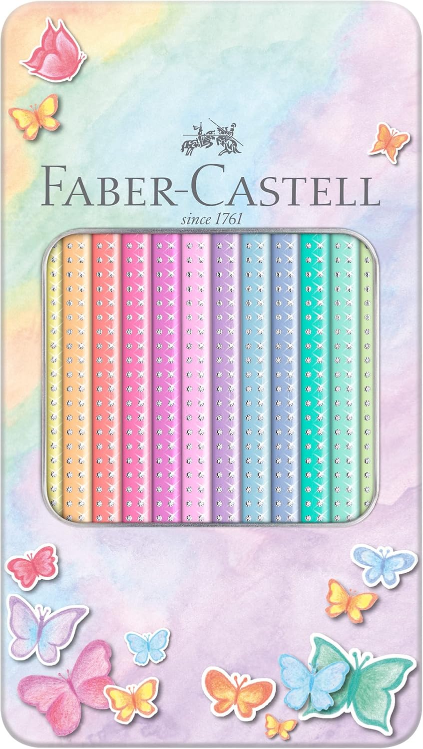 Sparkle Pastell Buntstifte 12er im Metalletui, dreikantig, bruchsicher