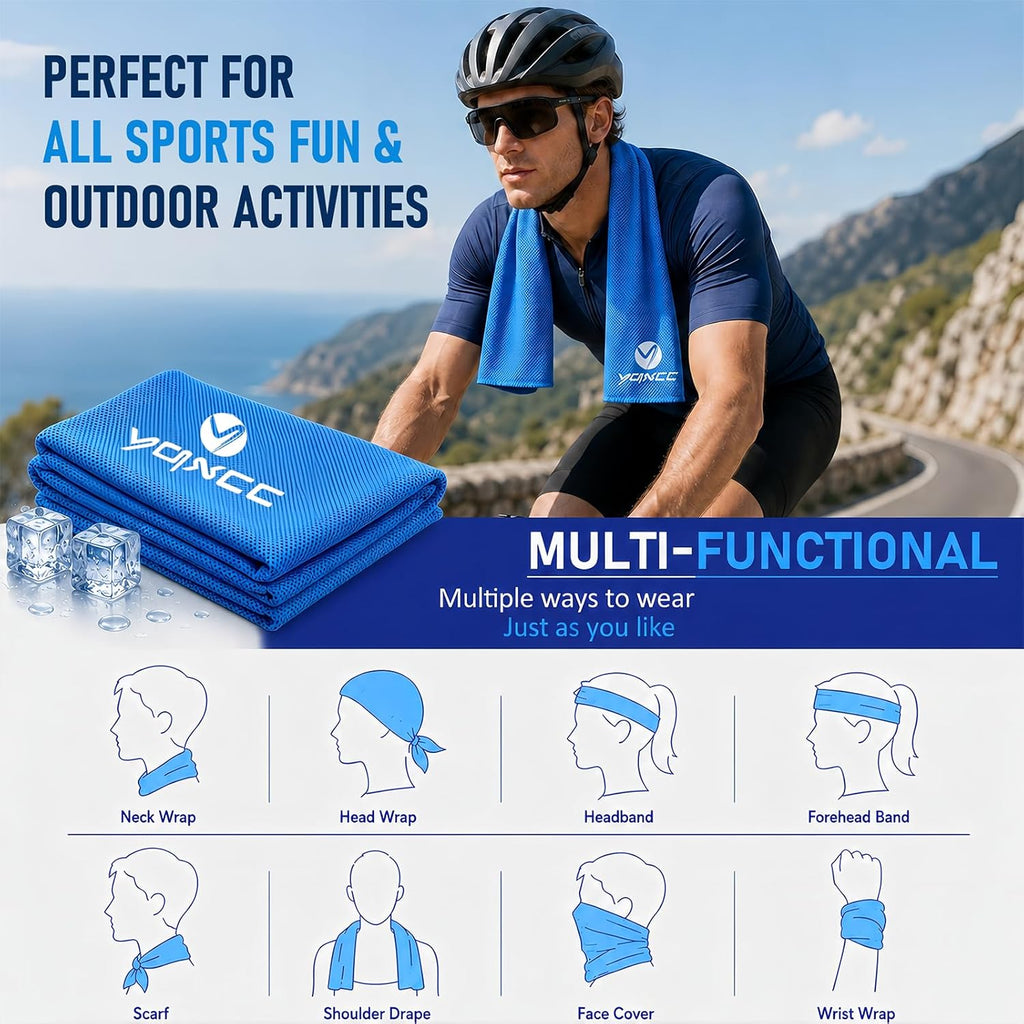 YQXCC Kuehlendes Handtuch 2er Set 120×30 cm Mikrofaser fuer Sport Reisen