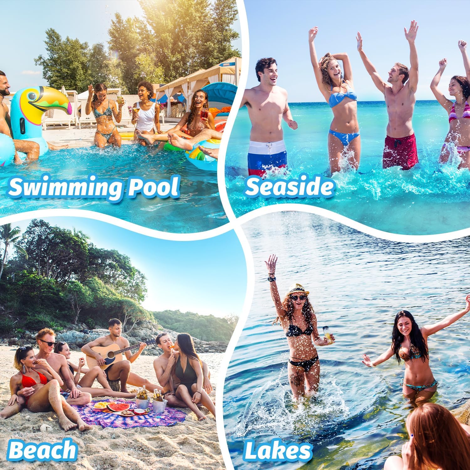 XL Wasserhaengematte 2er Set 4in1 Luftmatratze Pool Schwimmsessel Erwachsene Somm