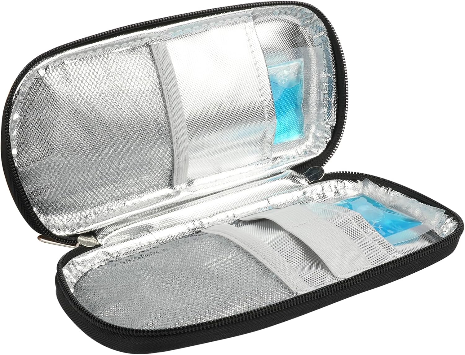 ACWOO Insulin Kuehltasche mit 2 Kuehlakkus, Tasche fuer Insulinpens Schwarz