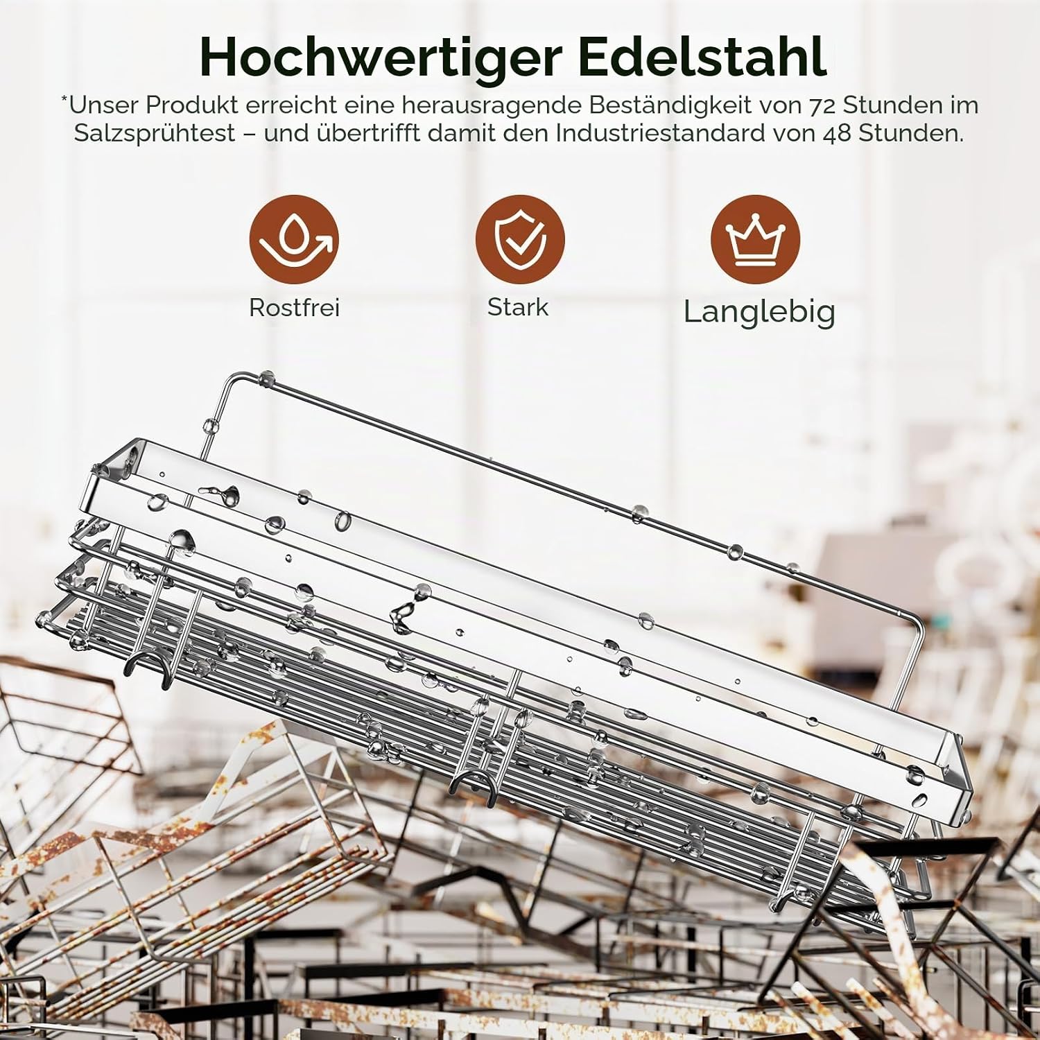 Orimade Duschregal Edelstahl zum Kleben Ohne Bohren 2er Set
