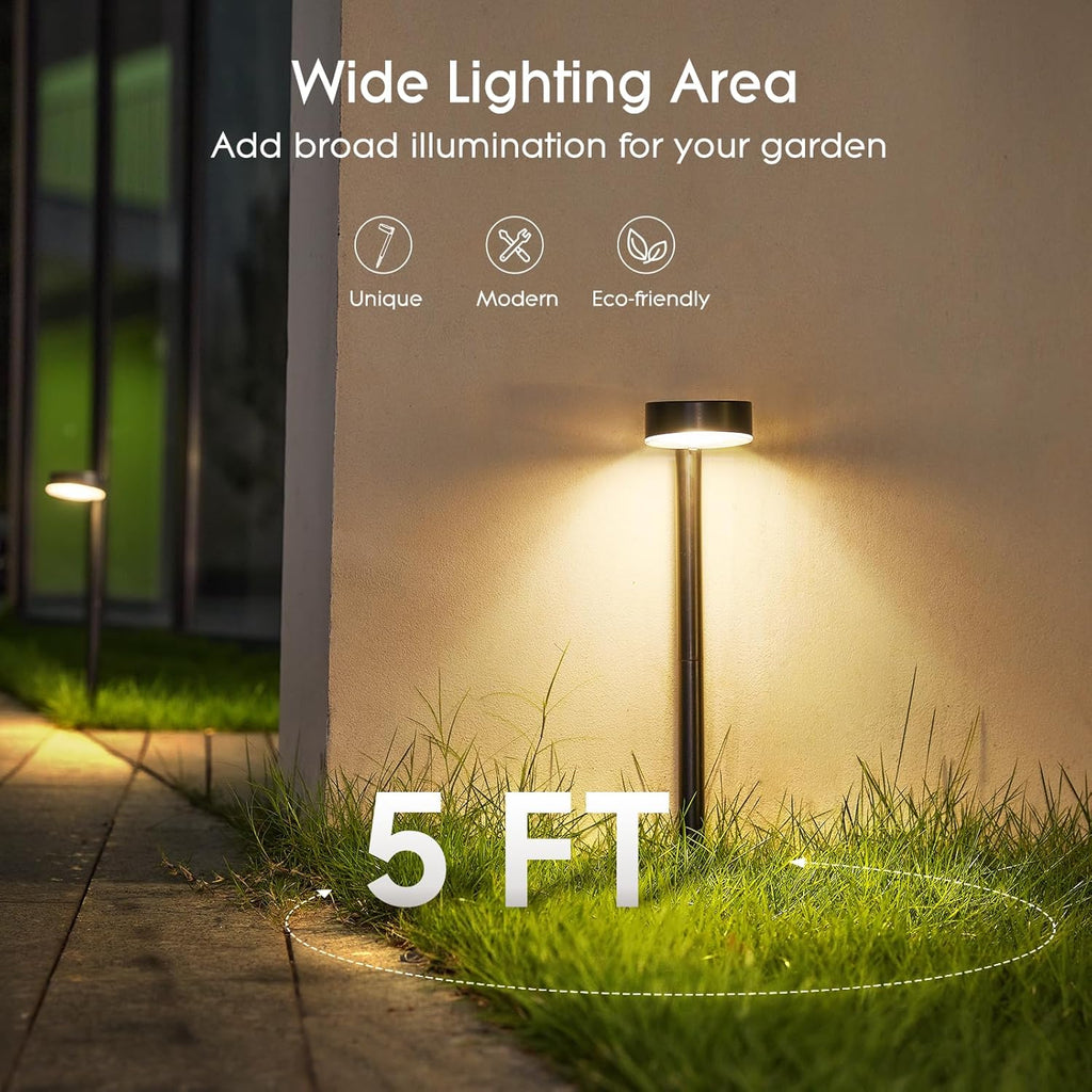 BUCASA Solarleuchten aussen 8er Set, 12 LED, wasserdicht, Weg Garten Terrasse