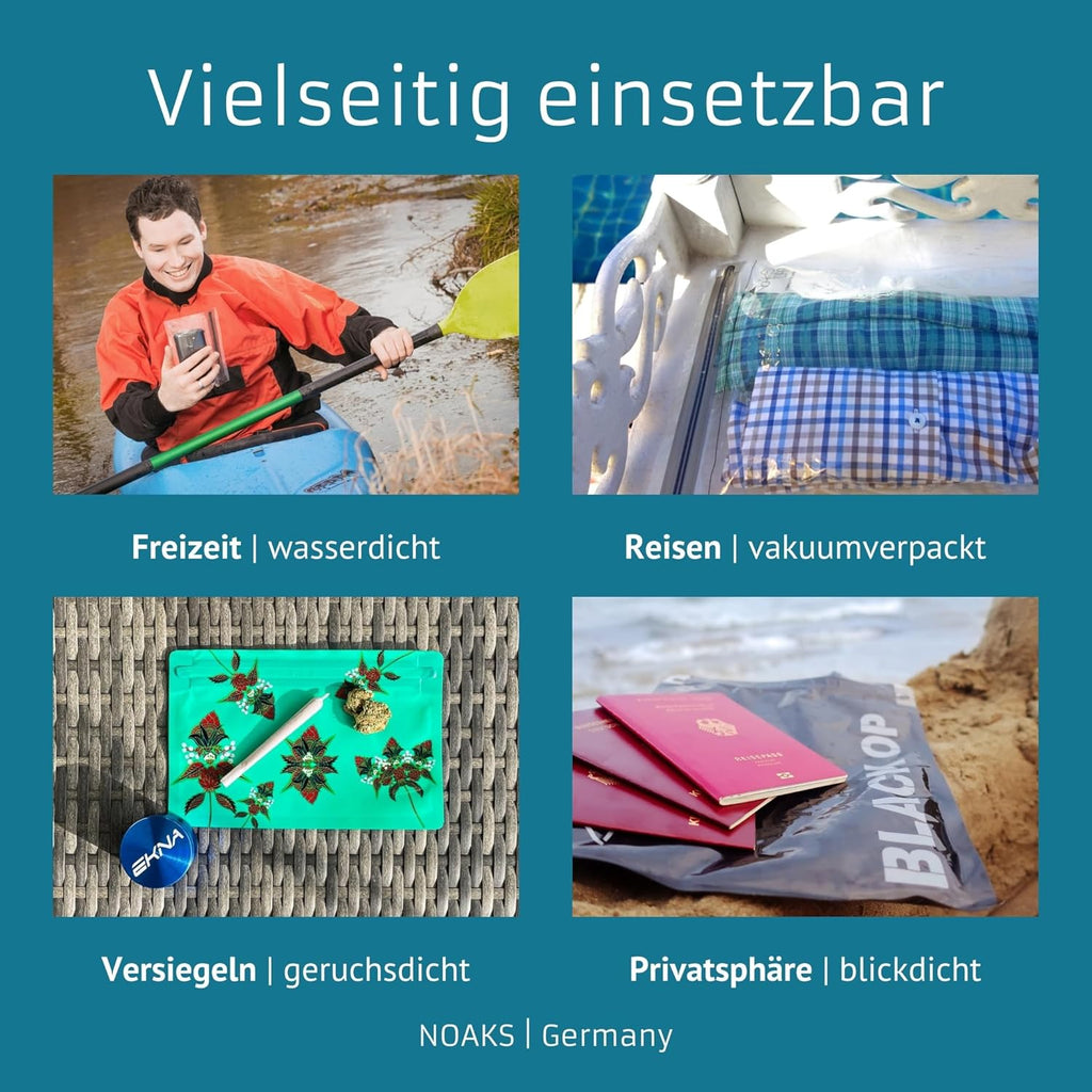 Noaks Bags 5er-Set wasserdichte Beutel IPX8 luft- und geruchsdicht Reise-Organiz