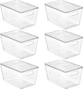 Aufbewahrungsbox Kunststoff mit Deckel 6er Set stapelbar Organizer