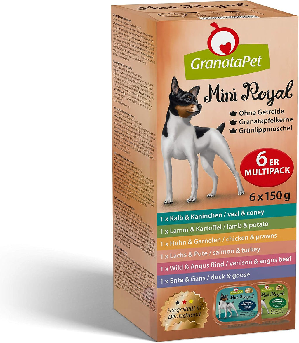 GranataPet Mini Royal Nassfutter Hund Multipack 6x150 g ohne Getreide -1,65k