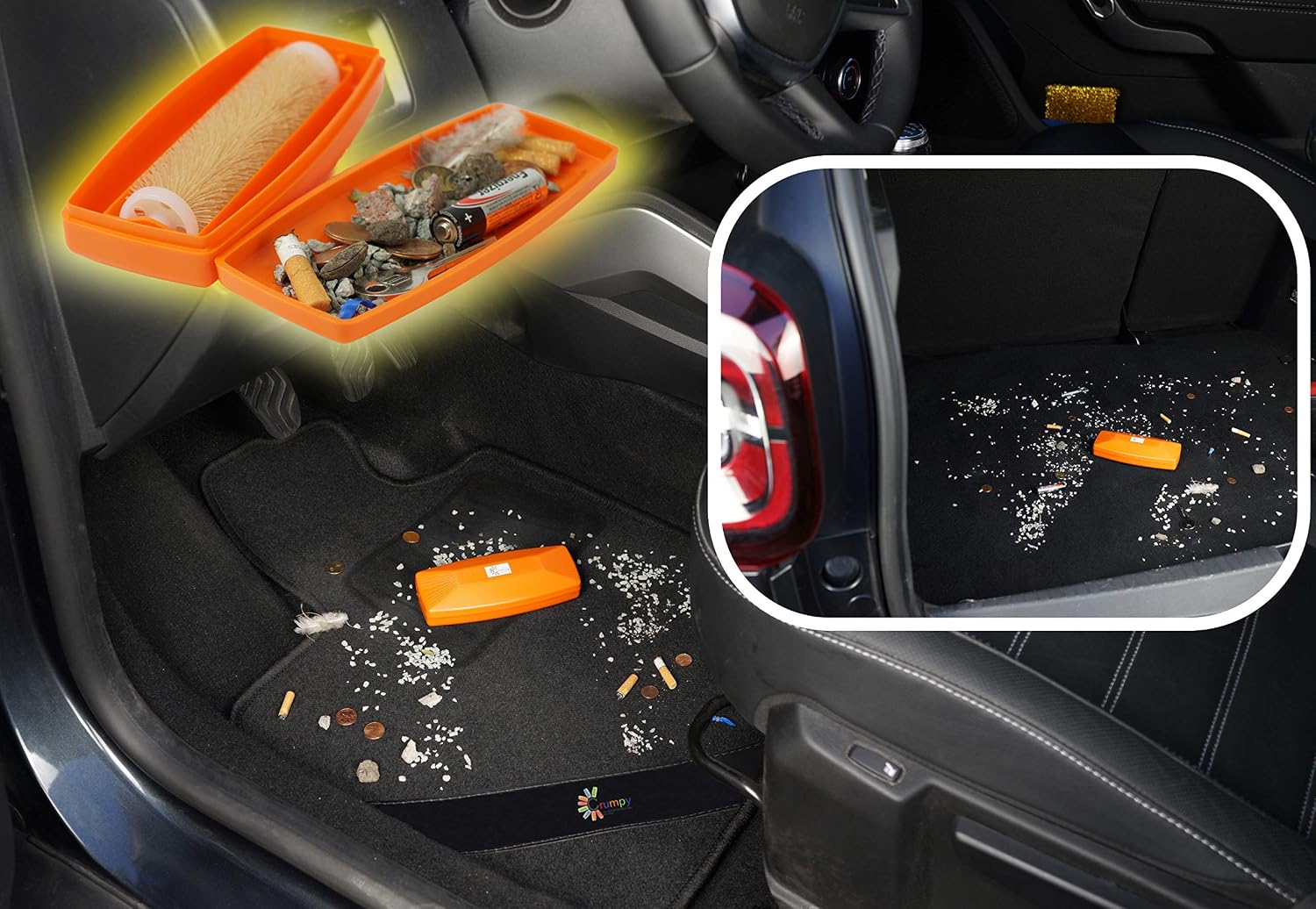 Handstaubsauger Kruemelbuerste fuer Auto Caravan Zuhause schwarz