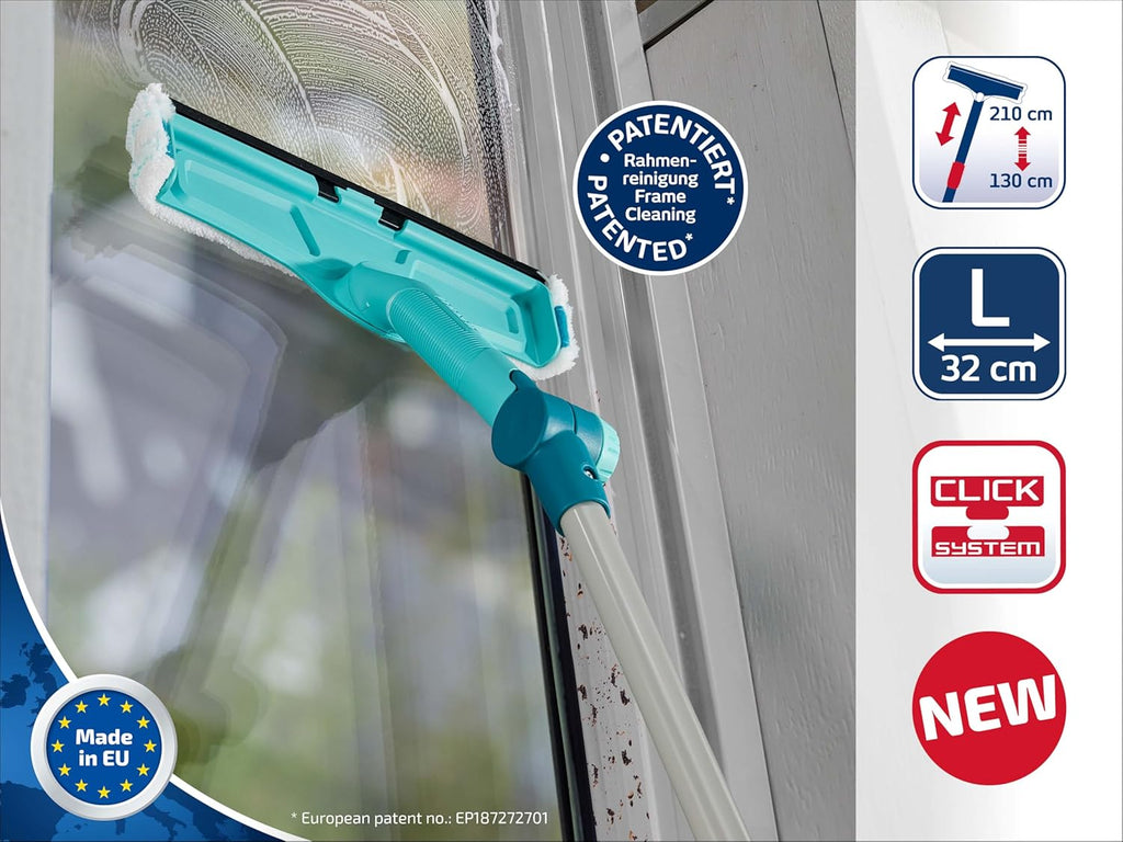 Leifheit Fensterwischer 4in1 Click System Fensterabzieher Glasreiniger