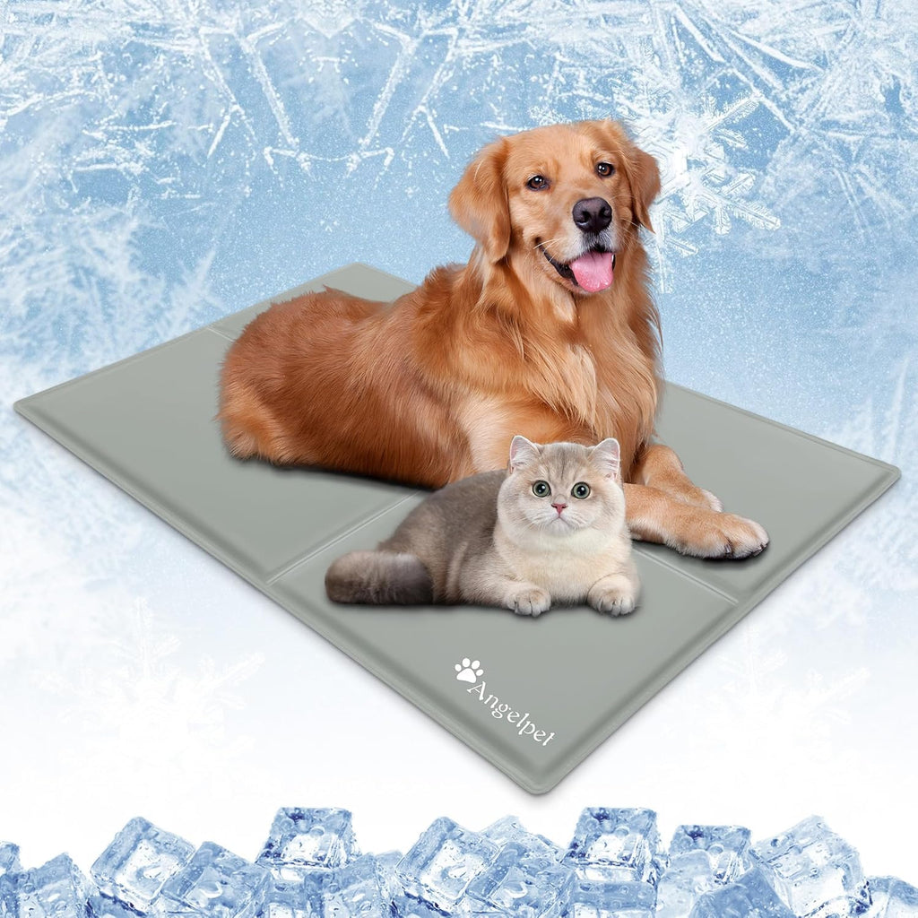 Angelpet Kuehlmatte XL 120x80 cm Grau selbstkuehlende Gelmatte fuer Hunde Katzen