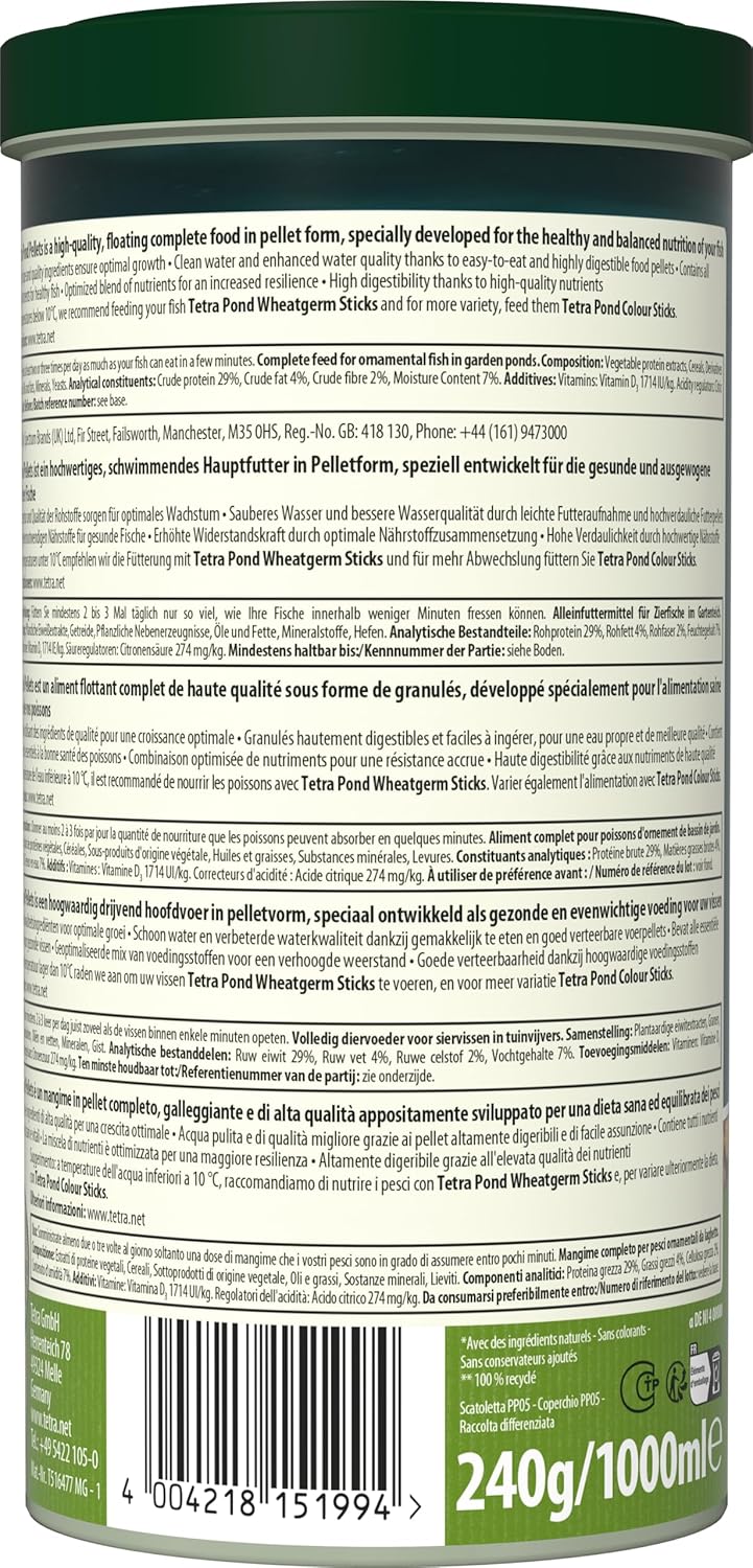 Tetra Pond Pellets Mini Fischfutter fuer kleine und junge Teichfische
