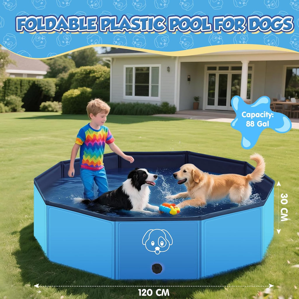 Hundepool faltbar PVC 120 x 30 cm Anti-Rutsch Planschbecken 20cm-30cm