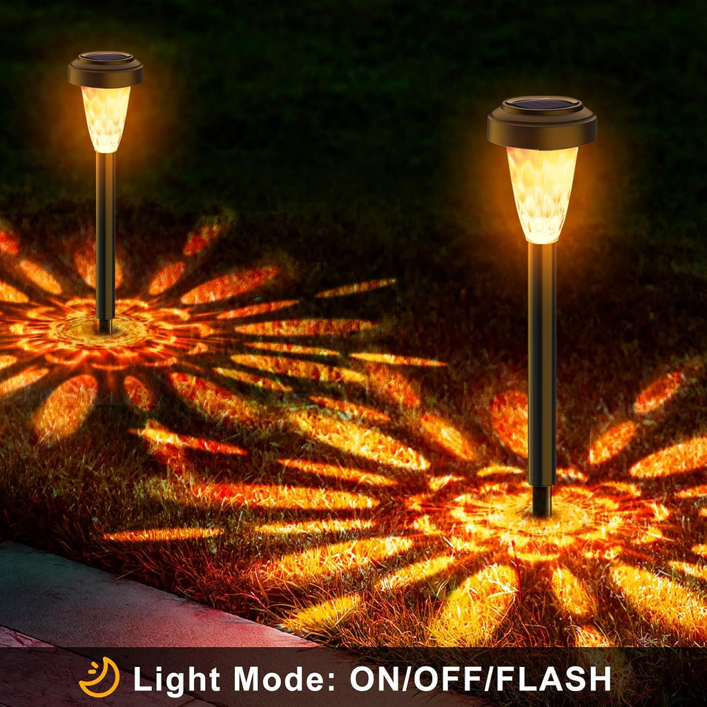FIFlying Solar-Gartenlampen 6er Set Warmweiss 3000K IP65 LED Aussen 6cm
