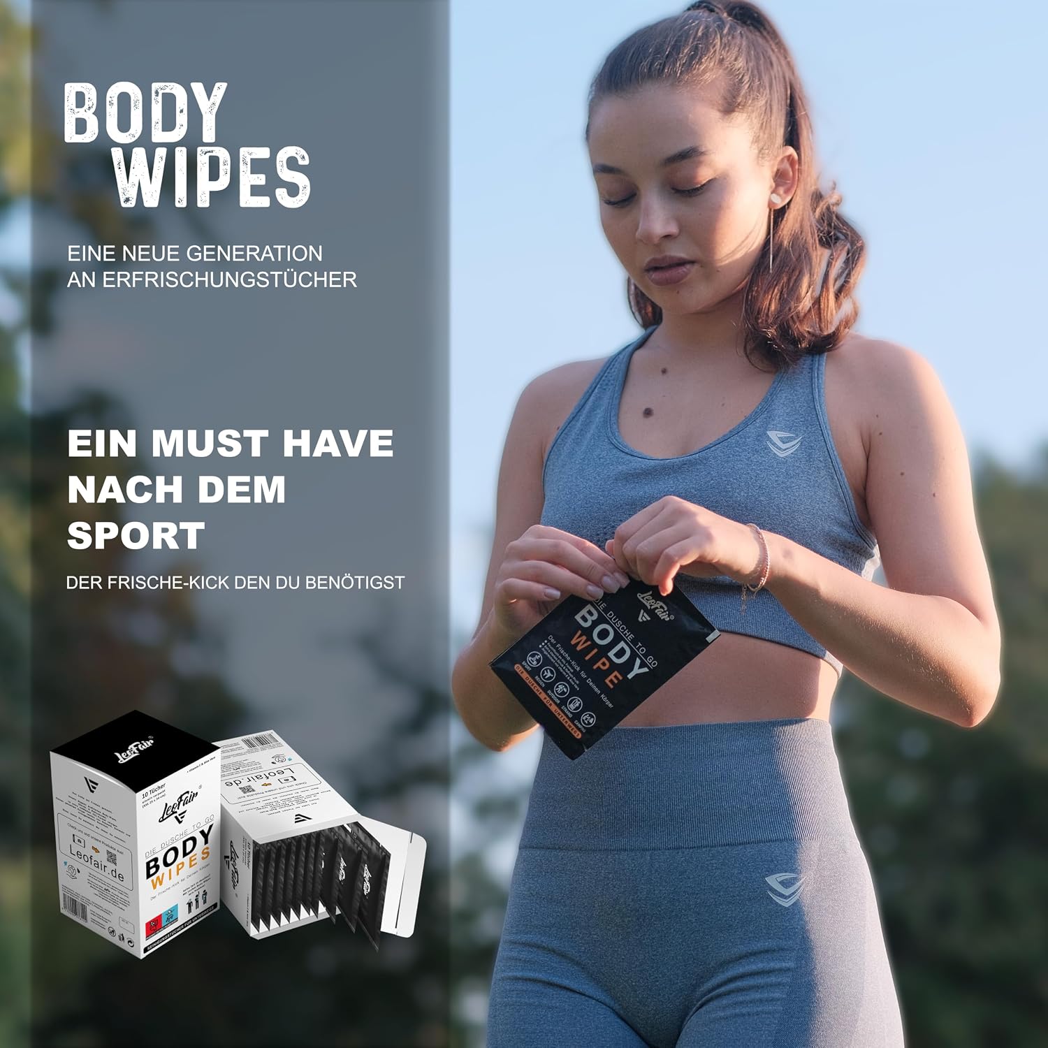 Body Wipes XXL Einmalwaschlappen 10 einzeln verpackte Feuchttuecher Gesicht Koerpe