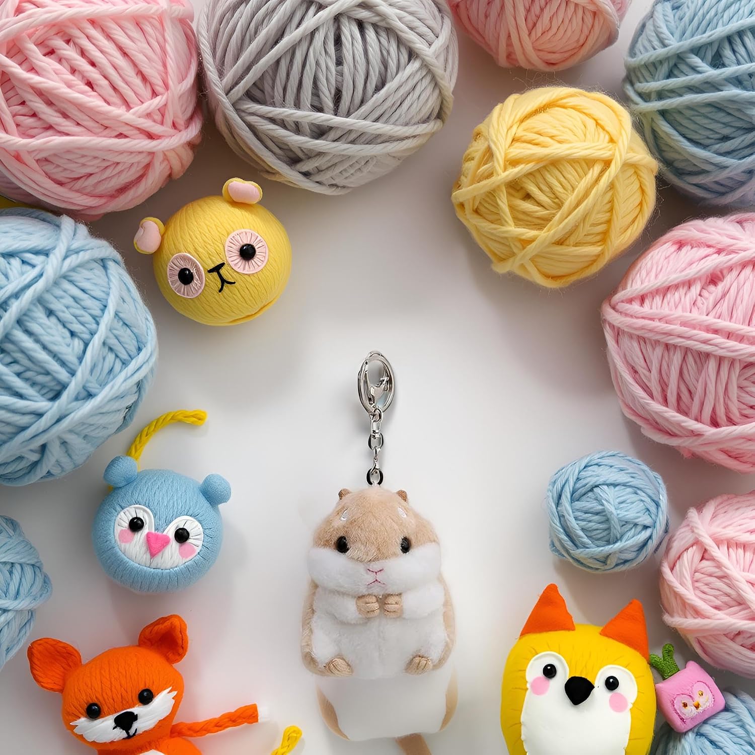 Braun Plüsch Schlüsselanhänger Hamster weich Anhänger Tasche