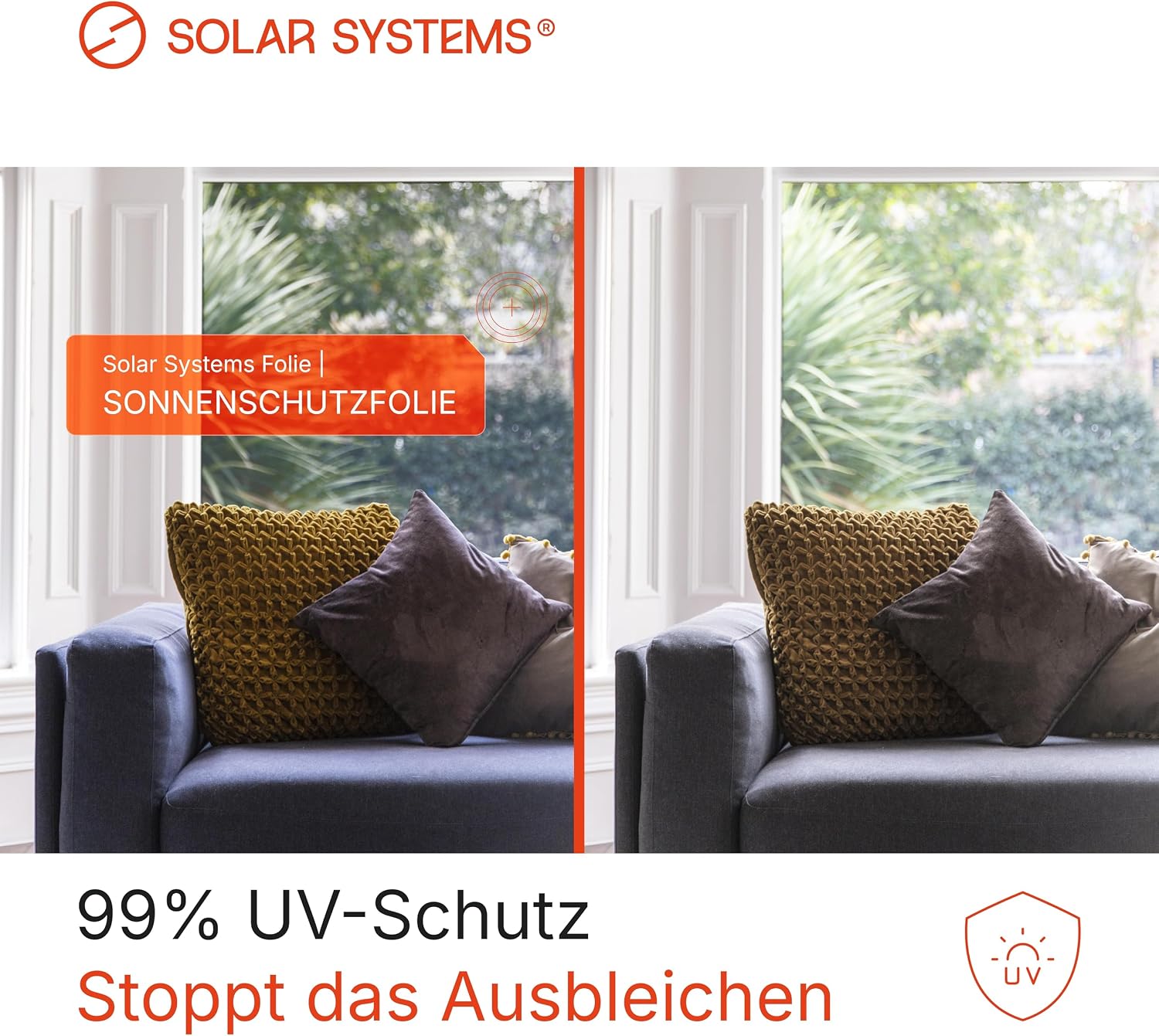 SOLAR SYSTEMS Sonnenschutzfolie Fenster aussen 50x100 cm UV-Schutz Sichtschutz