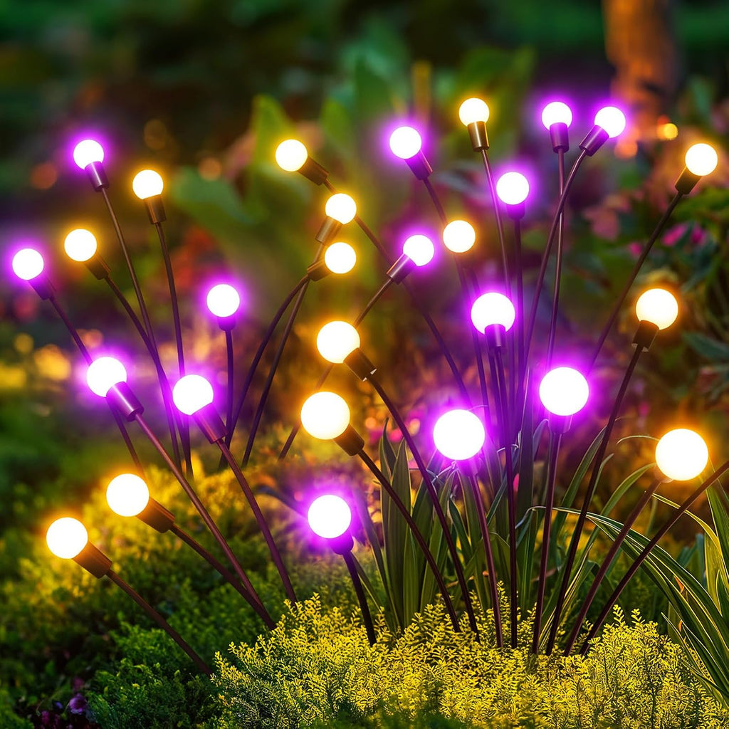GEARLITE Firefly Solarlampen 4er Set, 32 LED Warmweiss, IP65 Gartenbeleuchtung