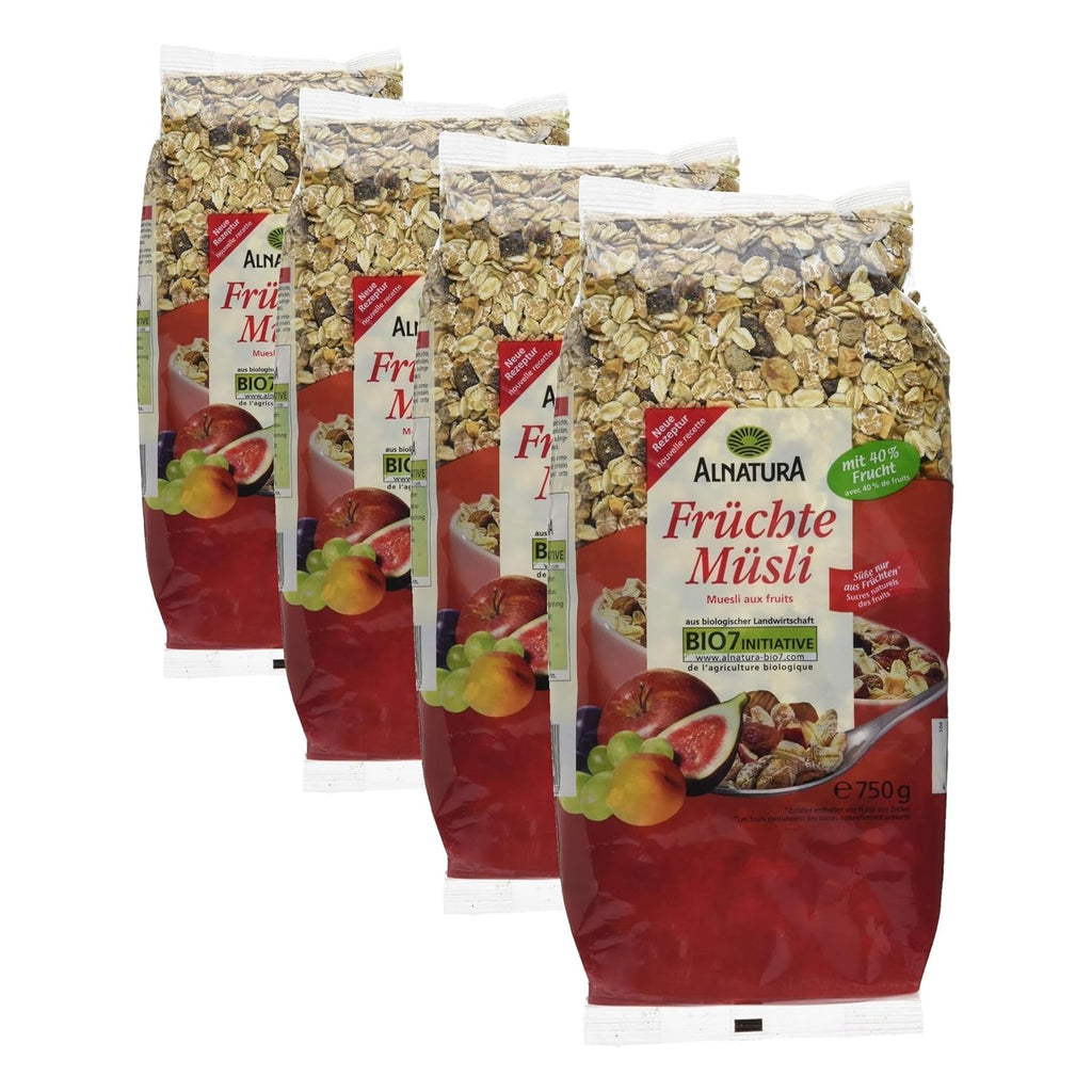 Bio Fruechtemuesli Fruehstuecks-Muesli mit getrockneten Fruechten