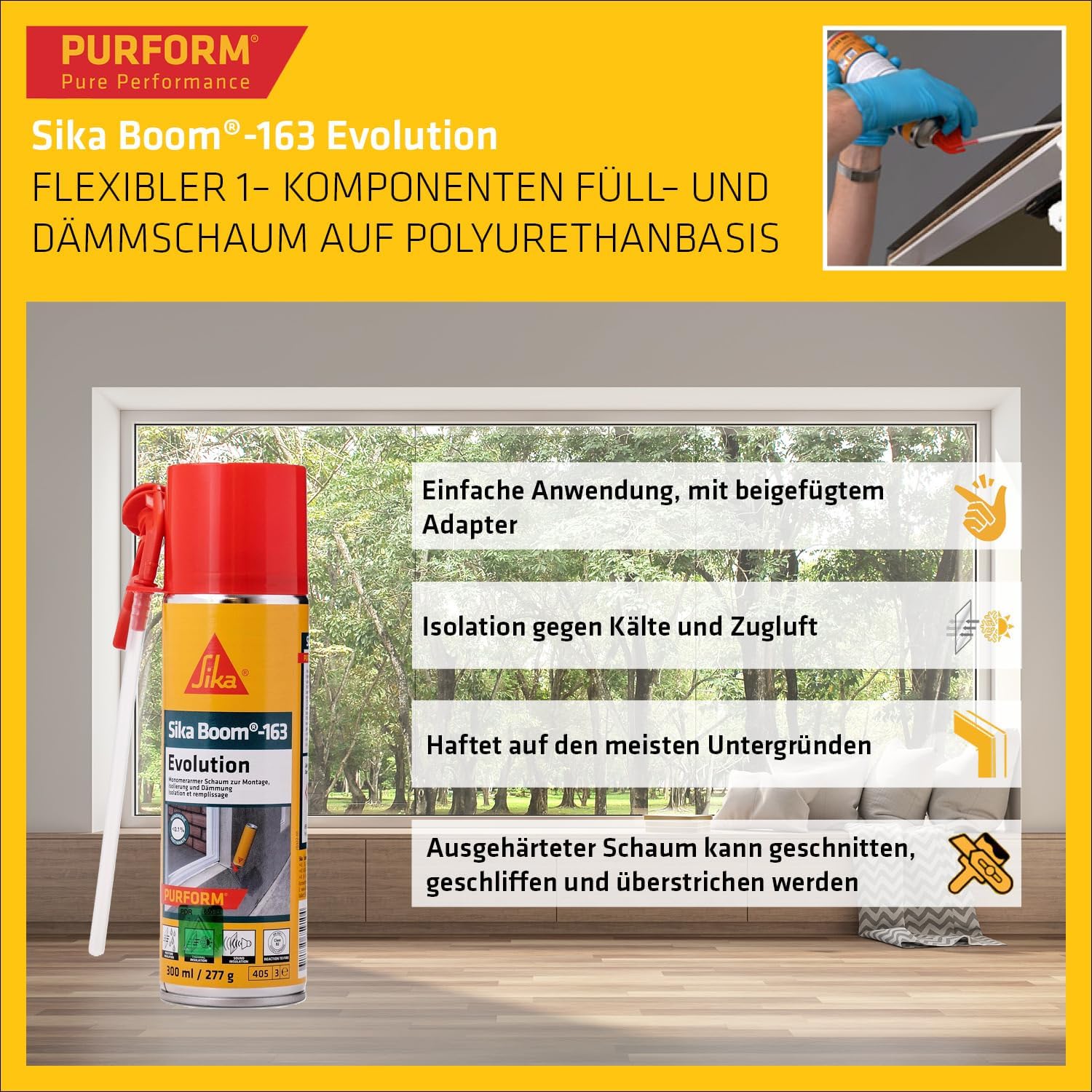 Sikaboom 163 Evolution Montageschaum Weiss