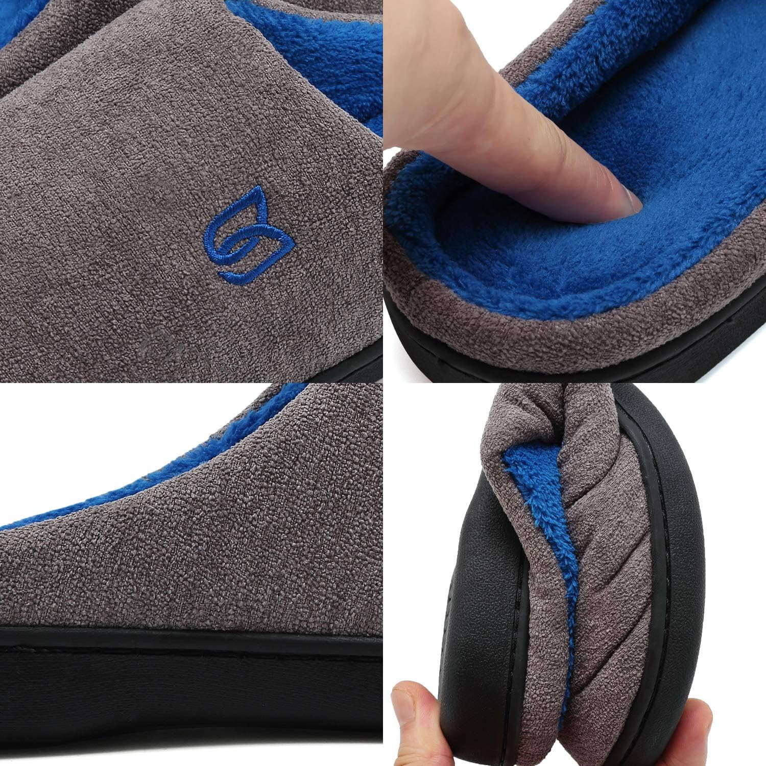 Watelves Hausschuhe mit Memory-Schaum Damen Herren Baumwolle warm