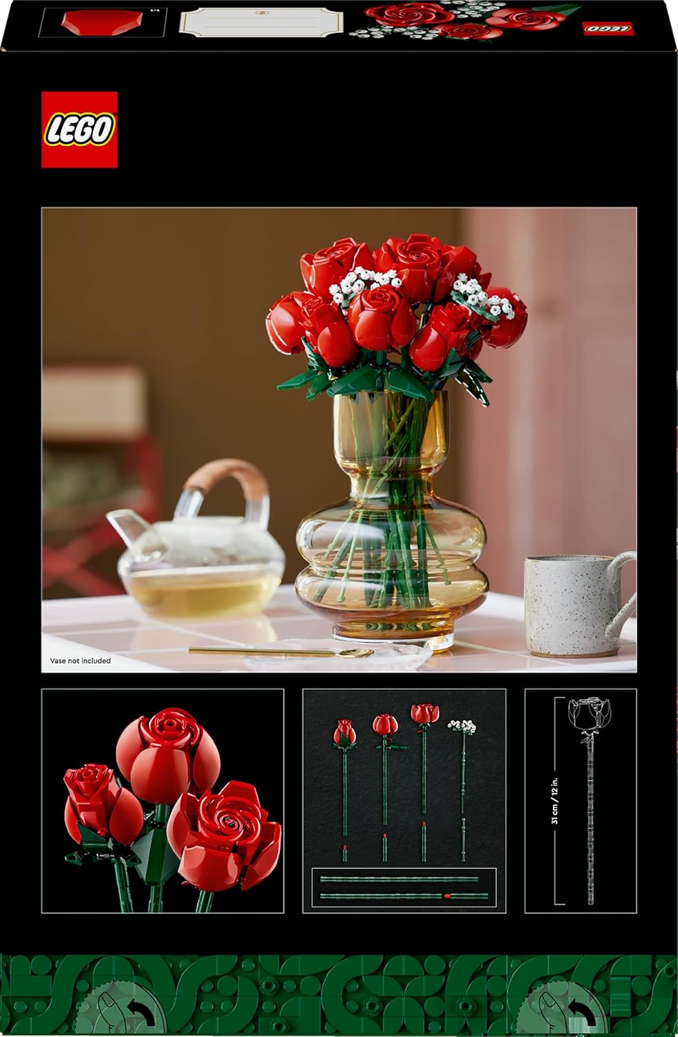 LEGO 10328 Botanicals Rosenstrauss Set Kunstblumen Deko Modell Bauset