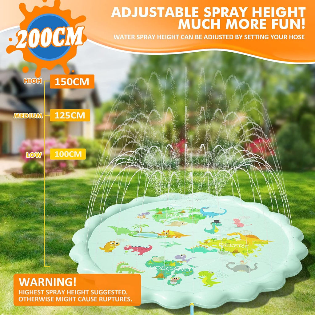 Peradix Wasserspielmatte 200 cm Sprinkler Splash Pad verstellbar rutschfest