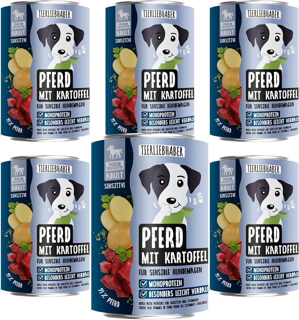 TIERLIEBHABER Hundefutter Nass Pferd mit Kartoffeln 94% Fleischanteil
