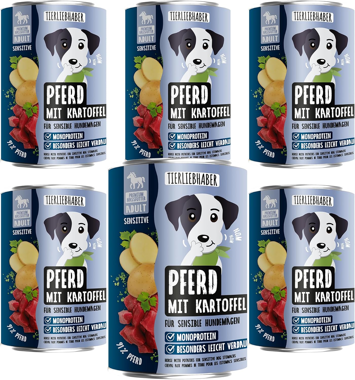 TIERLIEBHABER Hundefutter Nass Pferd mit Kartoffeln 94% Fleischanteil