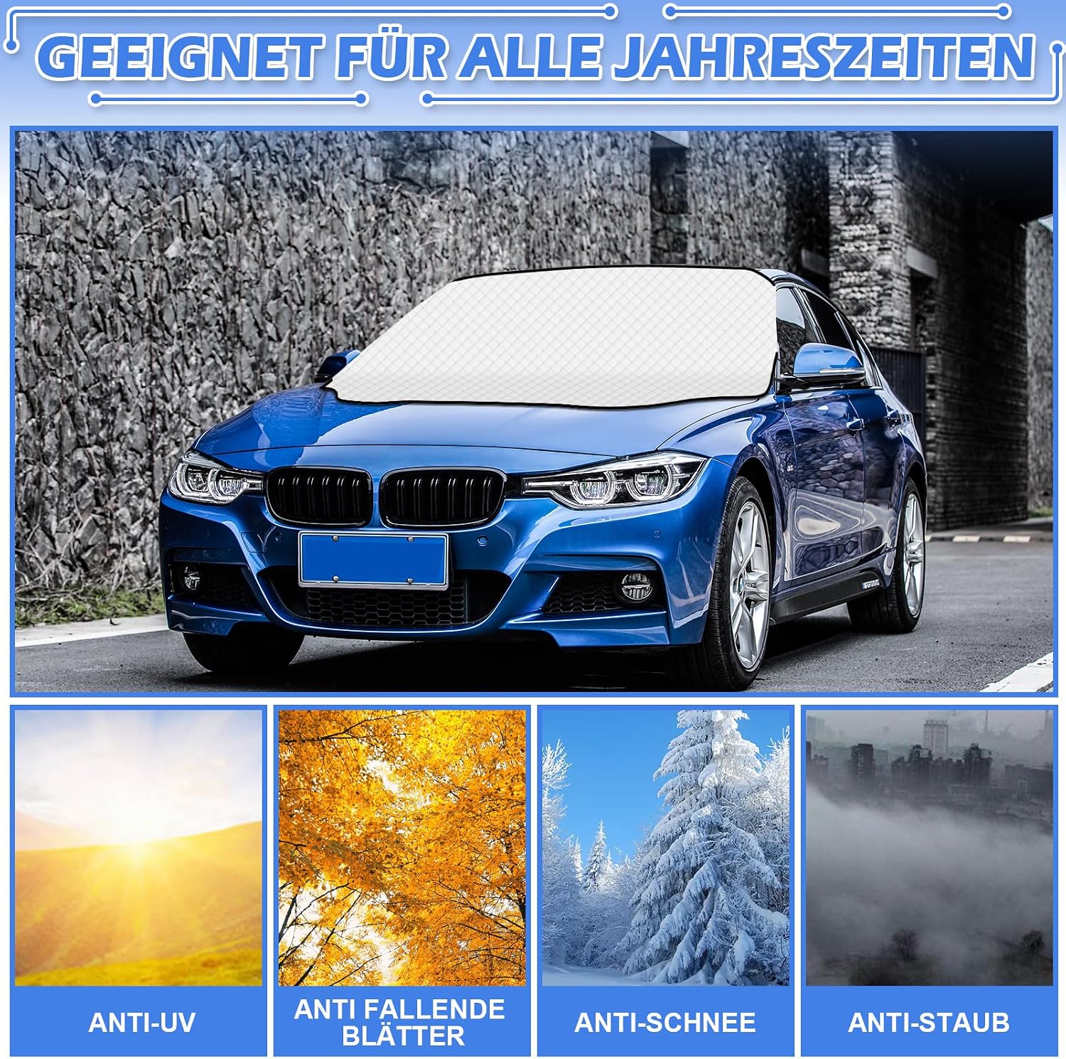 Tevlaphee Sonnenschutz Frontscheibe 197×128 cm UV Schutz Frost Staub Schnee