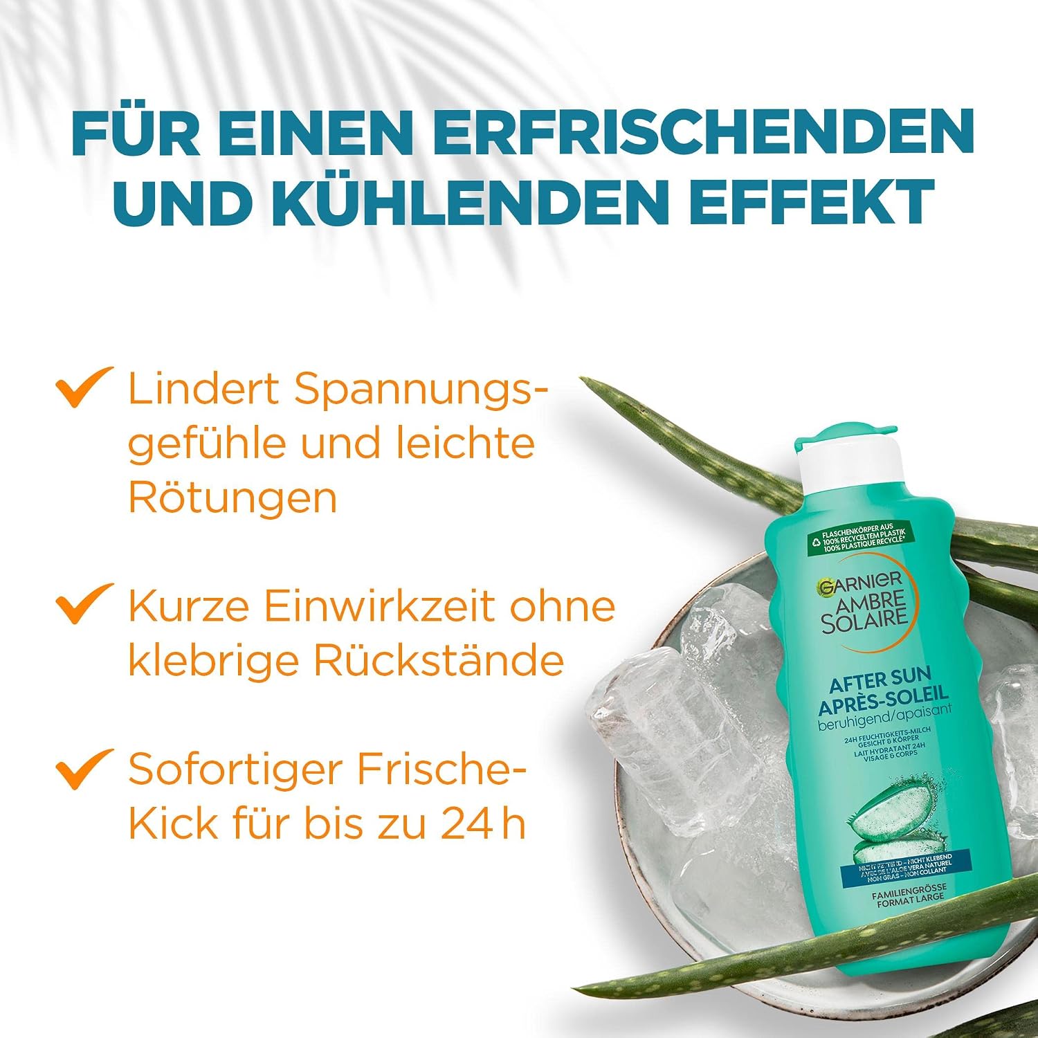 Garnier Ambre Solaire After Sun Feuchtigkeitsmilch 400ml fuer Gesicht & Koerper