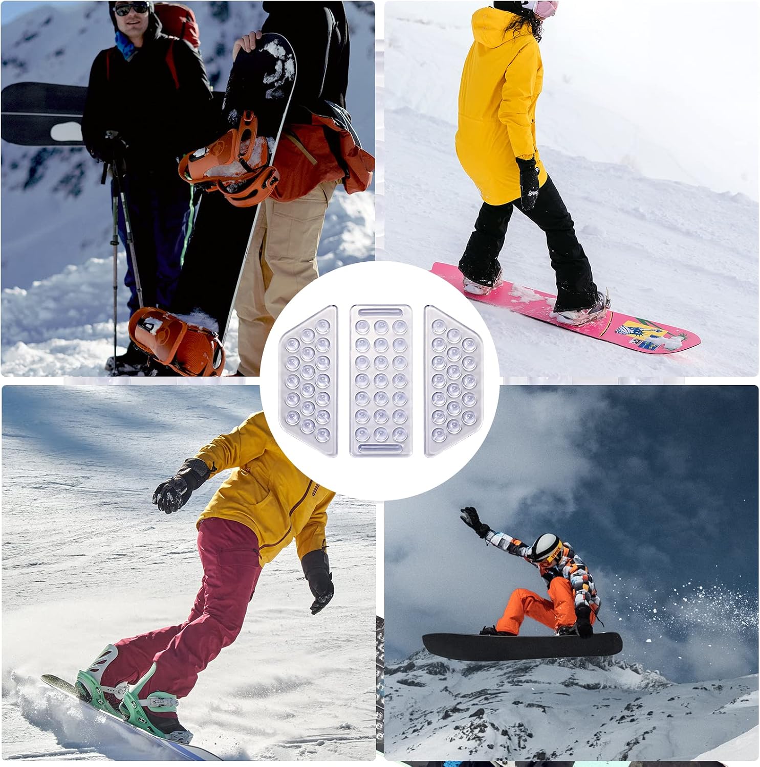 3er Set Stomp Pad klar Anti-Rutsch Snowboard Grip Stomp-Pad