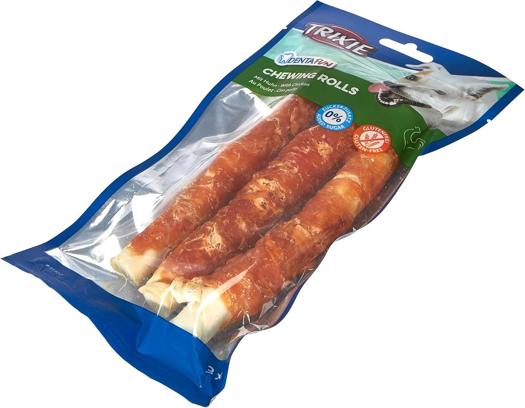TRIXIE Denta Fun Chicken Chewing Rolls Hundeleckerli Zahnpflege Snack
