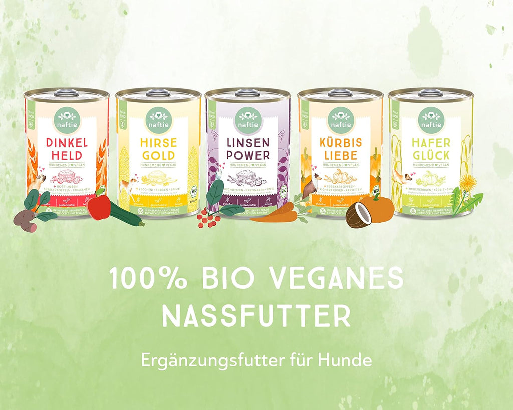 Veganer Hundenassfutter Mixpaket 3 Sorten 6x800g rein pflanzlich