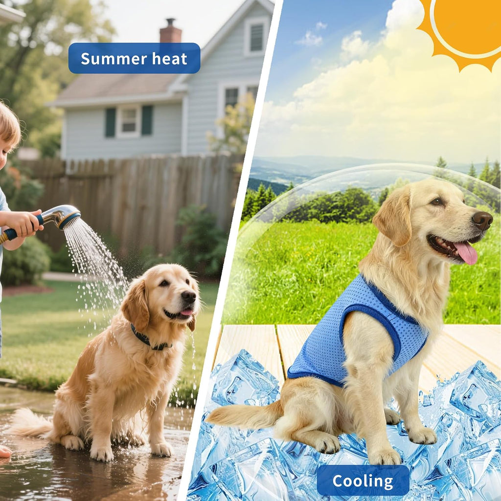 Kuehlweste Hund Sommer kuehlend atmungsaktiv Aermellos Hundemantel Groesse S