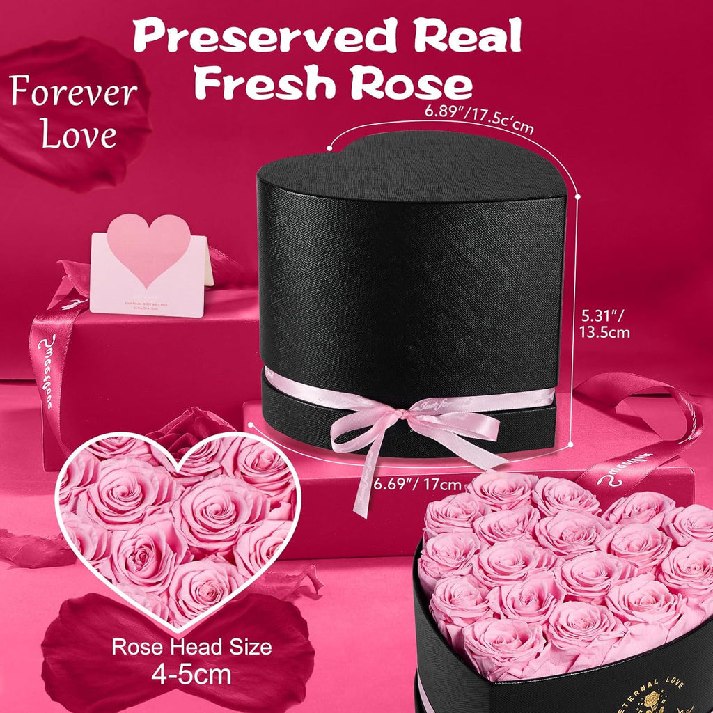 17 Infinity Rosen Valentinstag Geschenk fuer Frauen - ewige rote Rosen
