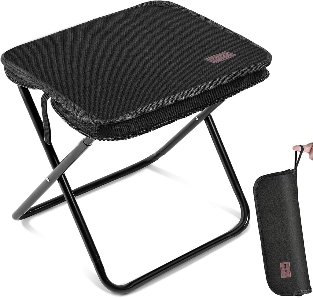 MOONCY Klapphocker faltbar 33×26,5×32 cm - leichter Camping‑ und Angelhocker bis