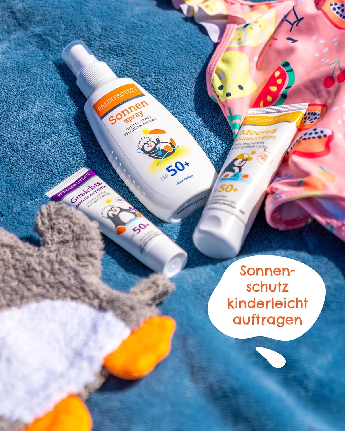 PAEDIPROTECT Sonnenspray LSF 50+ 150 ml parfuemfrei Gesicht Koerper vegan ohne Mik