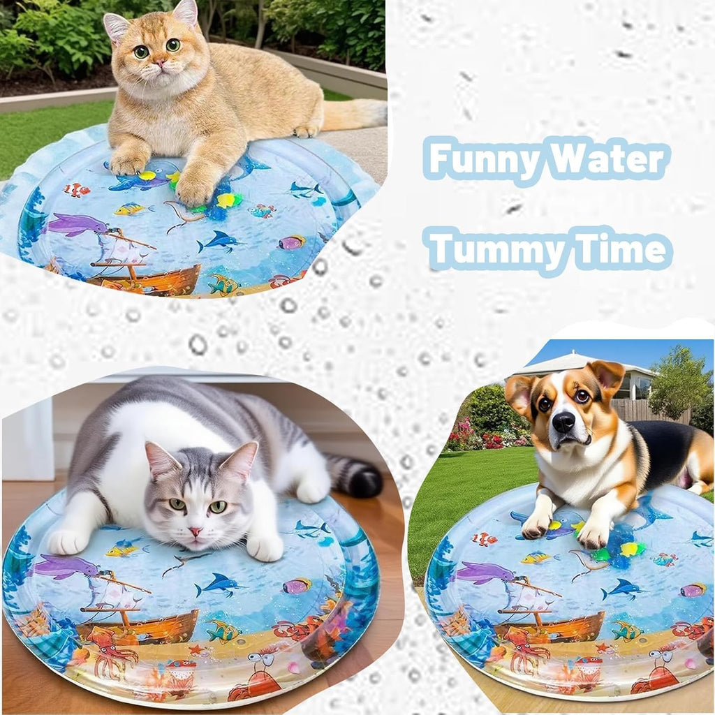 65 cm Wassermatte fuer Katzen und kleine Hunde, sensorisches Spielzeug